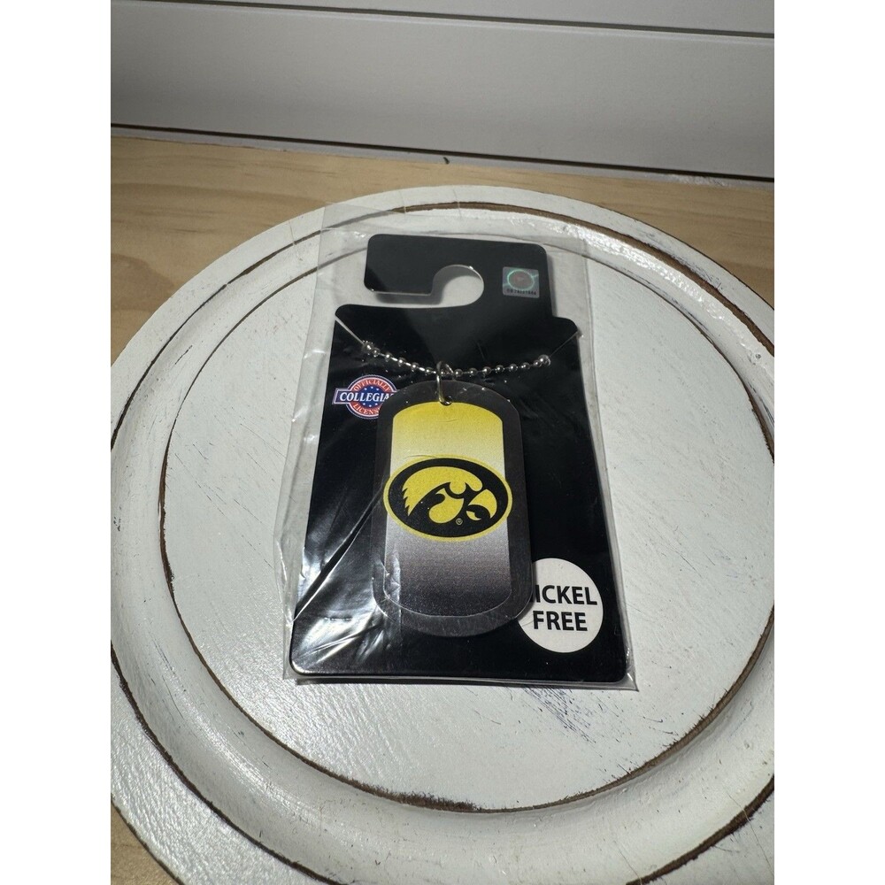 Official Collegiate Dog Neck Tag Necklace Iowa Hawkeyes Mascot NWT NCAA